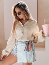 Női oversize muszlin ing MUSLINEA bézs Dstreet DY0478