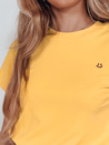 Női bordázott póló SMILE FOR YOU sárga Dstreet RY2908