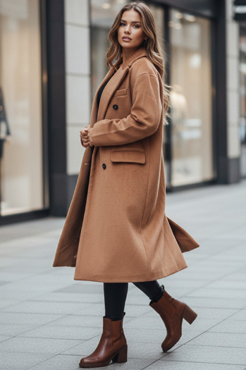 Női télikabát hosszú oversize camel Dstreet NY0766z