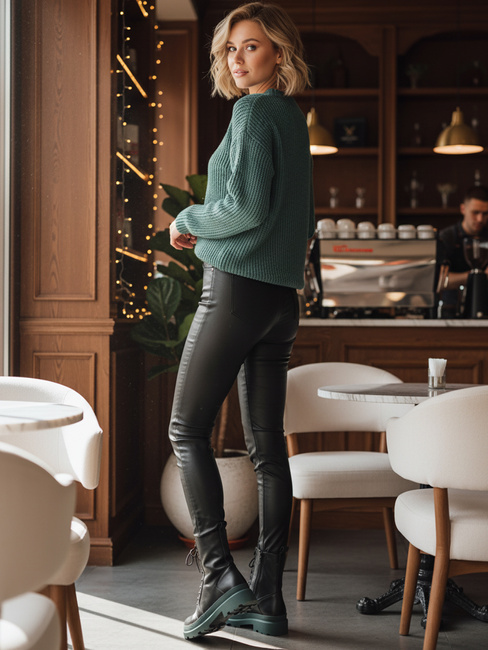 Női HARDSTEP kötött csizma fekete Dstreet ZY1304