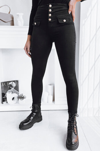 Női Magas derekú farmernadrág SKULL Szín Fekete DSTREET UY1752