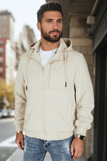 Férfi átmeneti kabát kapucnival bézs színben Dstreet TX5030