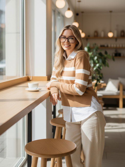 Női hosszú pulóver ASTRIDA Szín Camel DSTREET MY2226