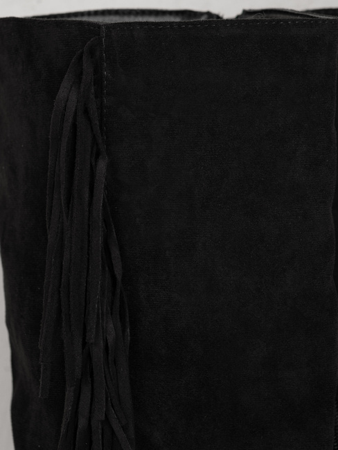 Női szarvasbőr fekete csizma Dstreet ZY1337 ZY1337