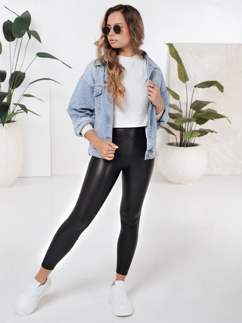 Női öko bőr leggings fekete Dstreet UY2728 UY2728