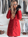 Női téli parka TRENDNEL megfordítható kapucnis piros Dstreet TY4588 TY4588