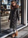 Női steppelt hosszú dzseki WINTERACT fekete Dstreet TY4778