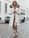 Női steppelt téli kabát szőrmével STYLEBELLA fehér Dstreet TY4610
