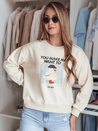 Női oversize nyomtatott pulóver GOOSHY ekrü Dstreet BY1427