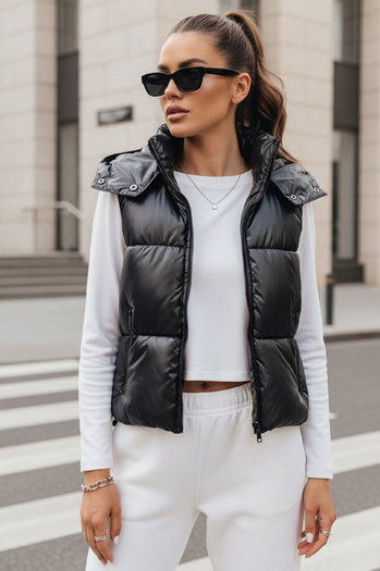 Női steppelt sportmellény OSHE fekete Dstreet TY3706