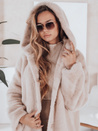 HELLOCHIC női szőrmebunda hosszú bézs Dstreet TY4987