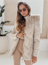 Női télikabát LOVEINSIDE steppelt szőrmével bézs Dstreet TY5053