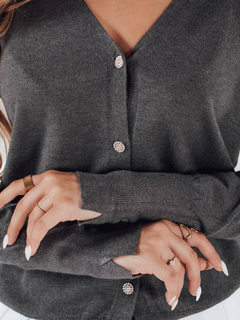 Női CHICGLOW kardigán sötétszürke Dstreet MY2498