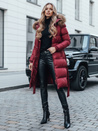 Női steppelt téli kabát szőrmével STYLEBELLA piros Dstreet TY5008