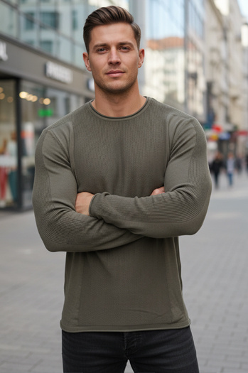 Férfi khaki pulóver WX2310z