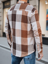 Férfi camel kockás flanel ing Dstreet DX2674