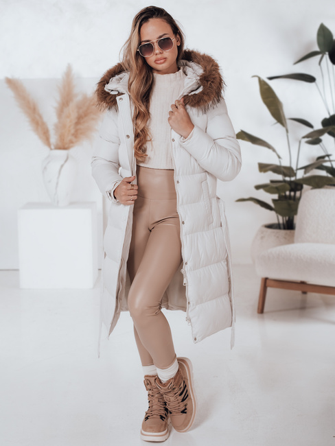Női steppelt téli kabát szőrmével STYLEBELLA fehér Dstreet TY4610