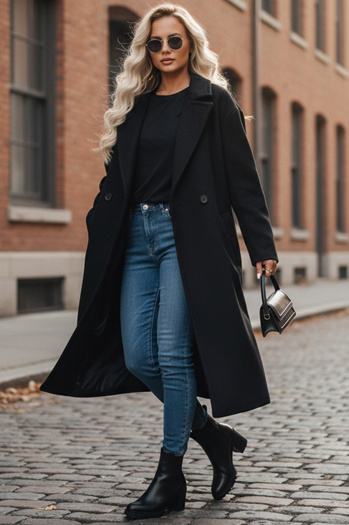 Női oversize átmeneti kabát LORINESS fekete Dstreet TY4692z