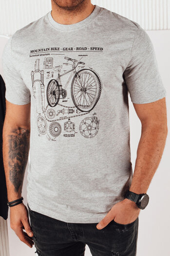 Férfi nyomtatott szürke póló Dstreet RX5395