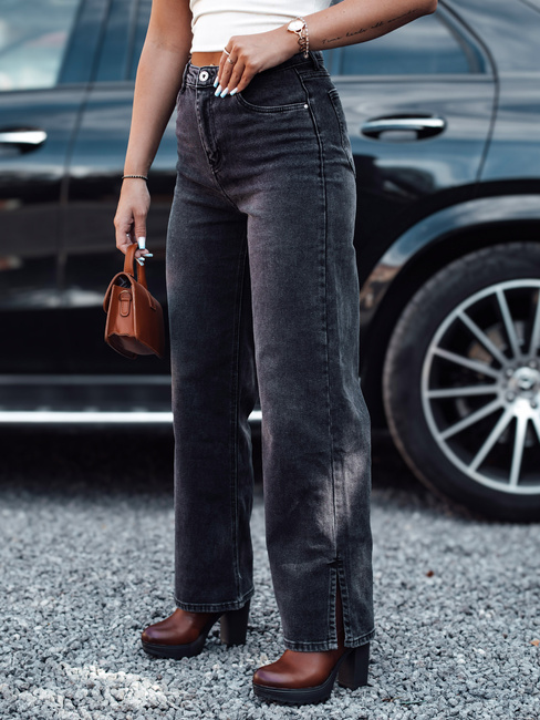 JEANDII női farmer baggy nadrág dörzsöléssel fekete Dstreet UY2209