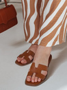 Női flip-flopok kivágásokkal KLASSINO camel Dstreet ZY0882