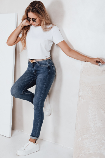 Női magasított derekú skinny farmer kék Dstreet UY2798