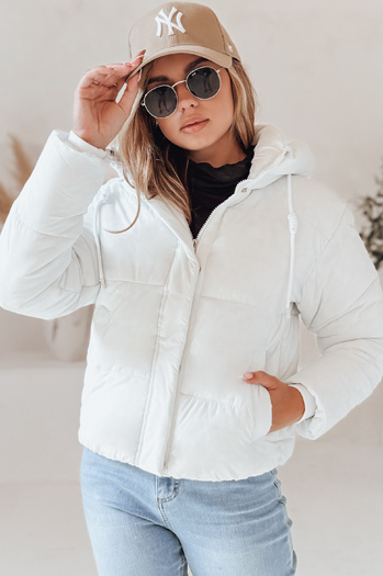 Női SNOWLIKE steppelt télikabát kapucnival fehér Dstreet TY4932