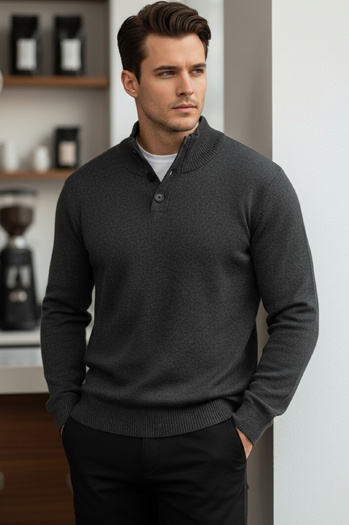 Férfi pulóver állógallérral grafit Dstreet WX2355