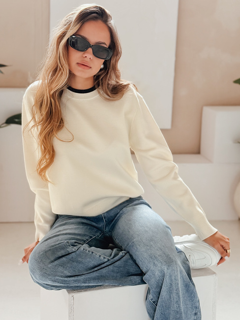 Női basic pulóver DARMILA ecru Dstreet MY2506