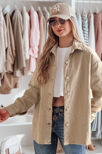 Női átmeneti oversize ingkabát KOSMOJACK c.bézs Dstreet TY4841