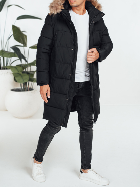 Férfi steppelt télikabát fekete TX5074