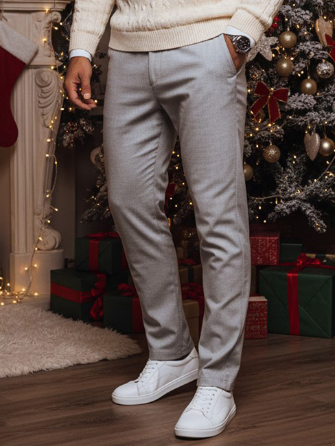 Férfi világos szürke chino nadrág Dstreet UX4415z