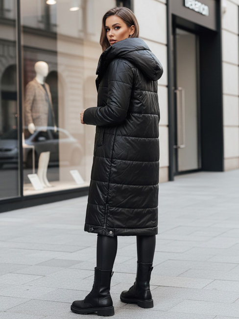 Női átmeneti dzseki ORVITA steppelt kapucnival fekete Dstreet TY5024 D Street TY5024z