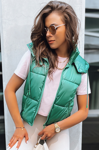 Női steppelt sportmellény OSHE zöld Dstreet TY3702