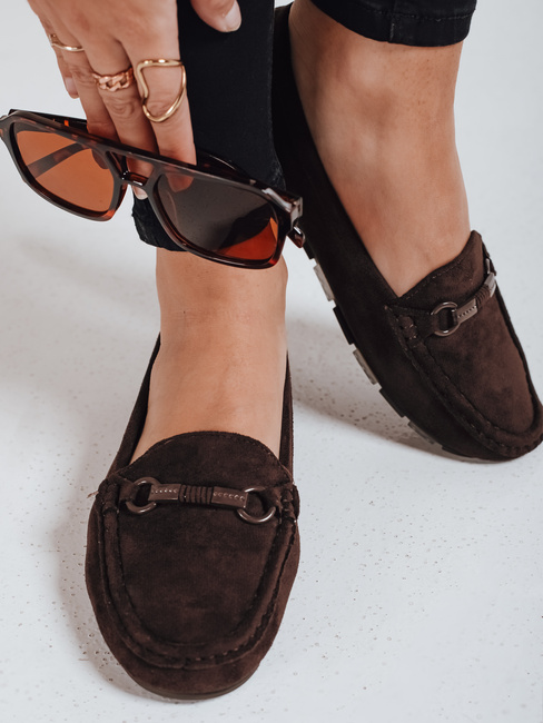 Női szarvasbőr barna mokaszinok Dstreet ZY1179 ZY1179