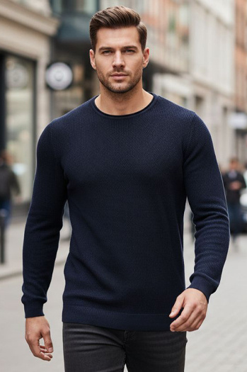 Férfi sötétkék pulóver WX2294z