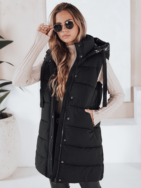 Női steppelt mellény TOLIS fekete színben Dstreet TY3297