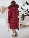 Női steppelt téli kabát szőrmével STYLEBELLA piros Dstreet TY5008