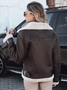 Női ramones kabát báránybőrrel barna Dstreet TY5234 TY5234