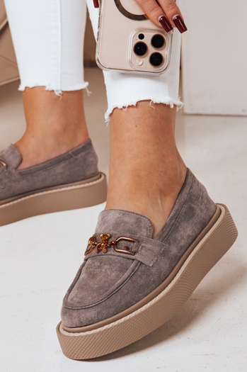 Női platform mokaszinok LOFELIS szürke Dstreet ZY0689