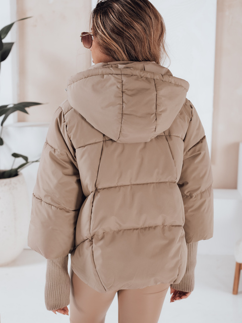 MISSLAYER női télikabát kapucnival camel Dstreet TY5035