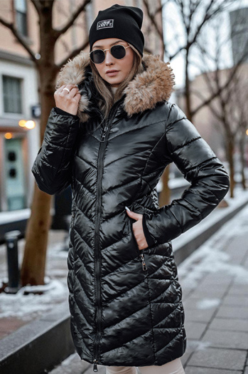Női steppelt téli kabát BELLATRIX fekete Dstreet TY4581