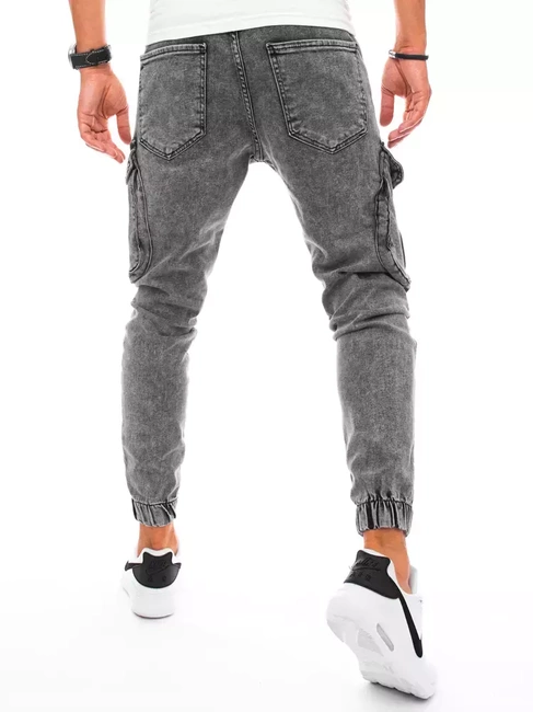 Férfi slim fit katonai jogger farmernadrág világoszürke színben Dstreet UX3255