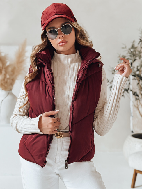 Női steppelt mellény LIKEHUGS bordó Dstreet TY4976 TY4976