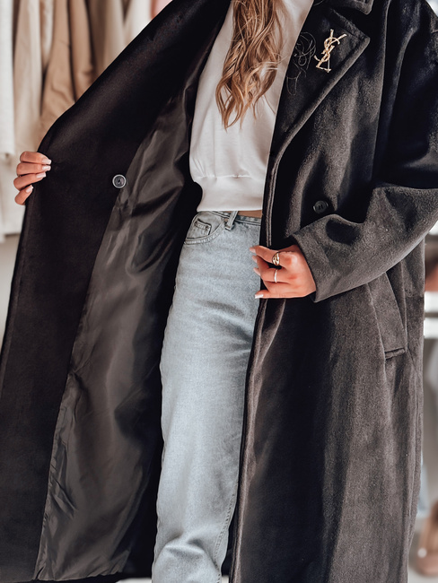 Női oversize átmeneti kabát LORINESS fekete Dstreet TY4692 TY4692