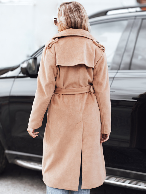 Női télikabát klasszikus trencsni camel Dstreet NY0763