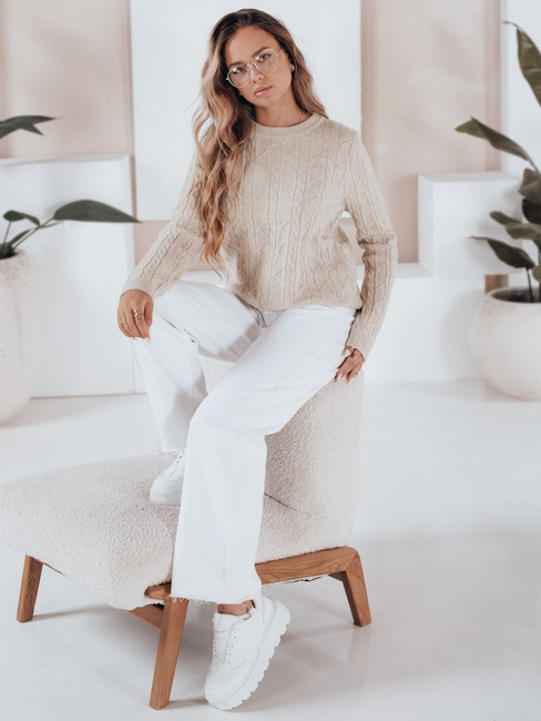 Női BRAVINA pulóver bézs Dstreet MY2529