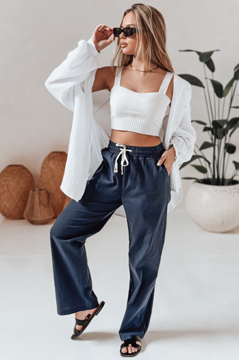 Női alkalmi széles szárú nadrág BOHO DAY tengerészkék Dstreet UY2649 Dstreet UY2649