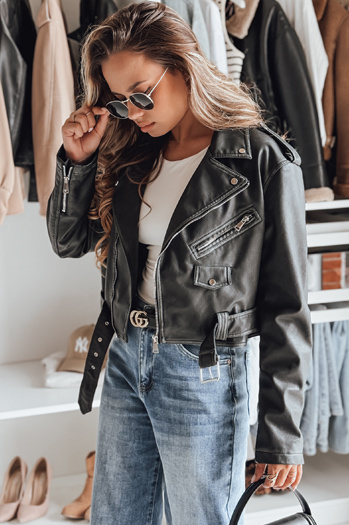 PALIGOR női bőrkabát fekete Dstreet TY4160