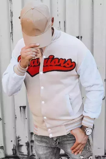 Férfi ifjúsági pulóver ecru színben Dstreet BX5432